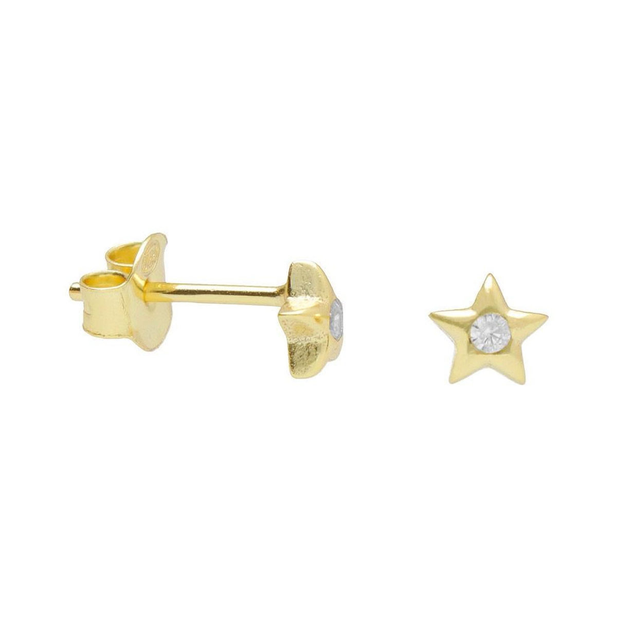 L'ATELIER D'AZUR Boucles d'Oreilles Argent 925/000 Doré - Etoile Sertie