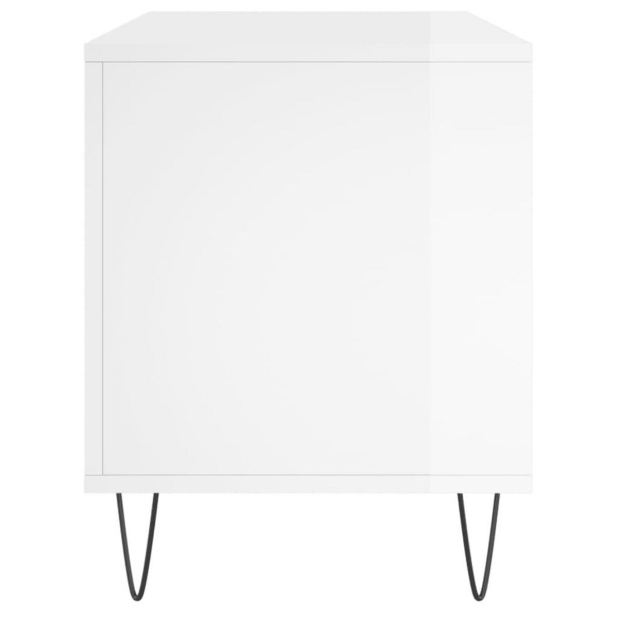 VIDAXL Armoire a disques blanc brillant 100x38x48 cm bois d'ingenierie