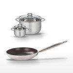 ELO Lot Poêle 28cm & Faitout 12/24cm Elo Bistro Line