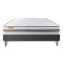Voir la diapositive 2 : SEPTNUITS Matelas + sommier kit gris Memo Spring Ressorts ensachés MAXI épaisseur