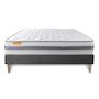 Voir la diapositive 2 : SEPTNUITS Matelas + sommier kit gris Memo Spring Ressorts ensachés MAXI épaisseur