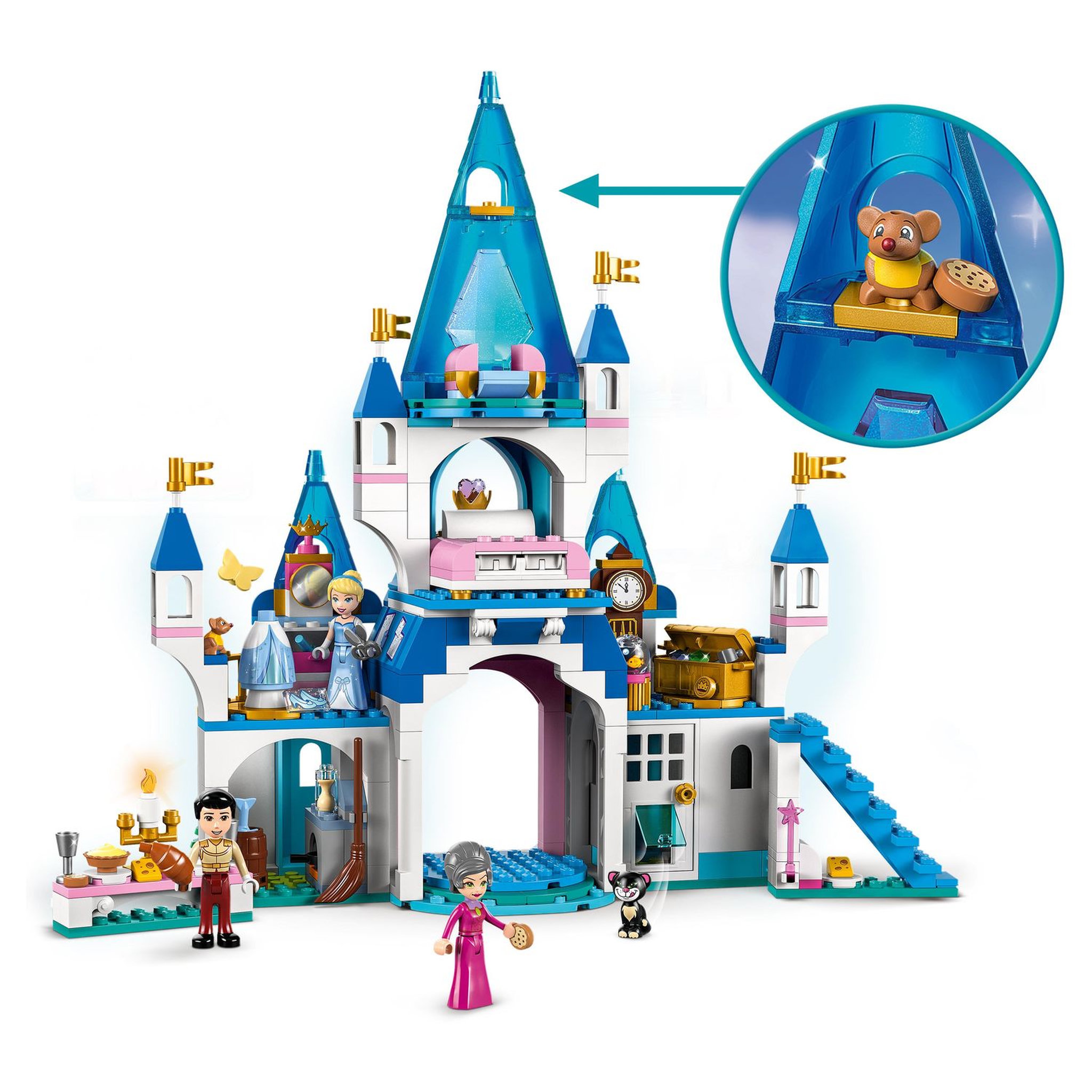 Voir la diapositive 5 : LEGO Disney 43206 Le château de Cendrillon et du prince charmant, Jouet dès 5 Ans