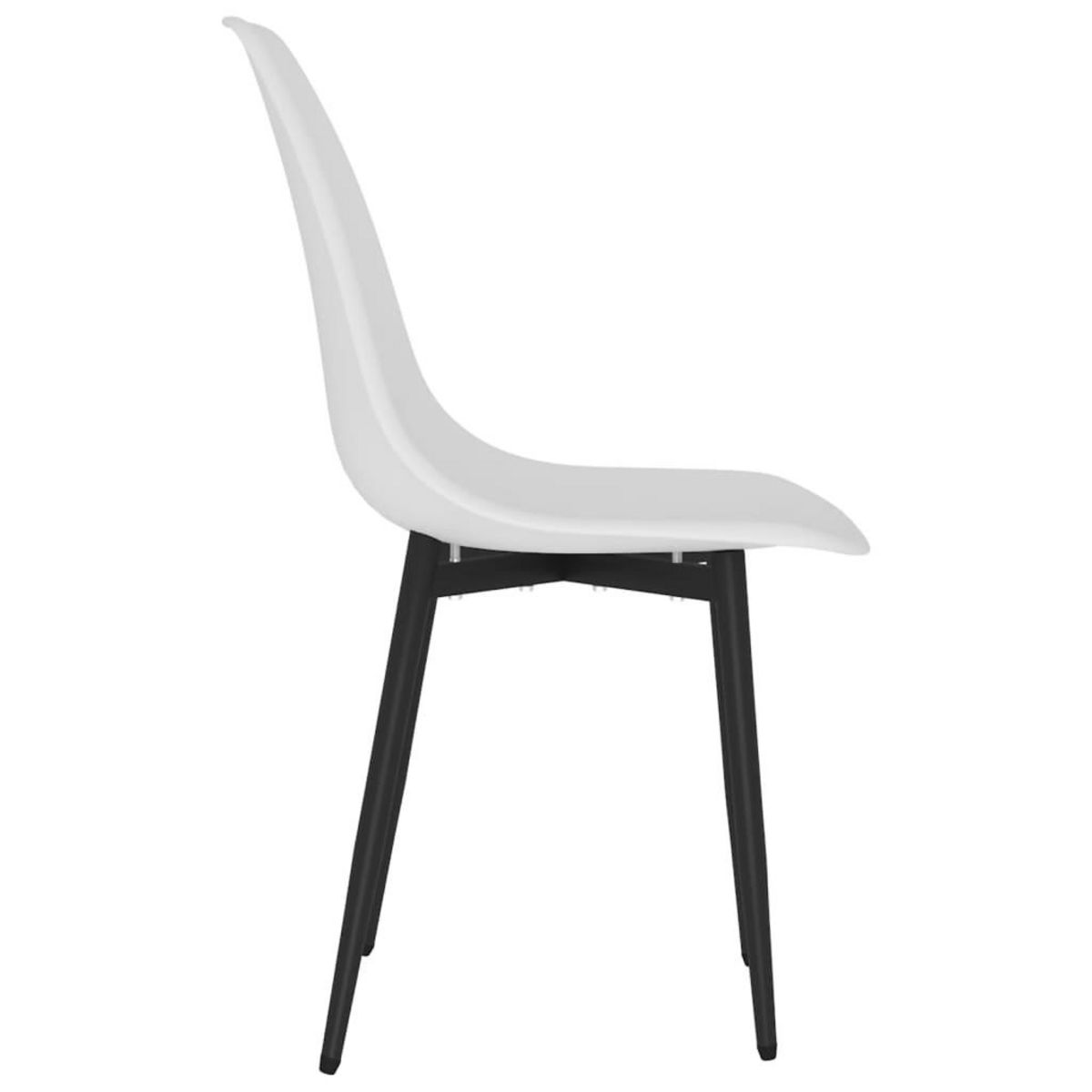 VIDAXL Chaises a manger lot de 4 blanc PP