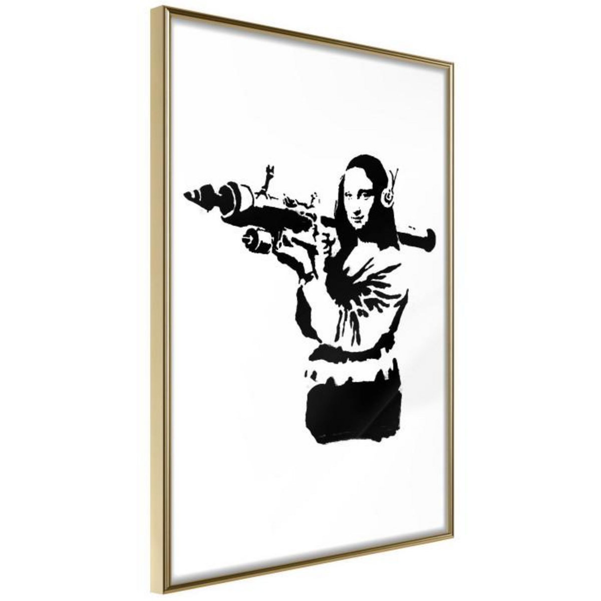 Paris Prix Affiche Murale Encadrée  Banksy Mona Lisa with Bazooka II