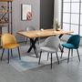 Voir la diapositive 2 : HOMCOM Chaises de visiteur design scandinave - lot de 4 chaises - velours gris bleu canard moutarde