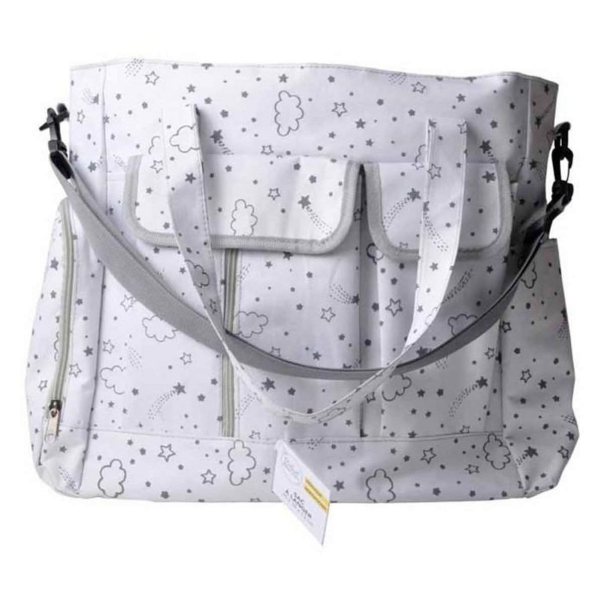 Paris Prix Sac à Langer Multi-Poches  Ciel  35cm Blanc & Gris