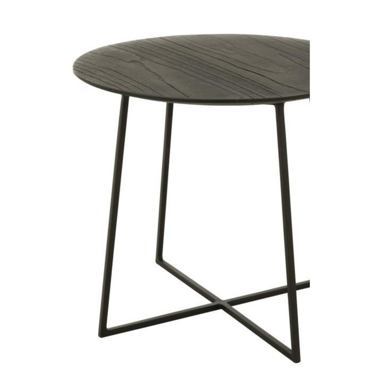 Paris Prix Table d'Appoint en Teck  Lucille  45cm Noir