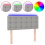 Voir la diapositive 2 : VIDAXL Tete de lit a LED Gris clair 90x5x78/88 cm Tissu