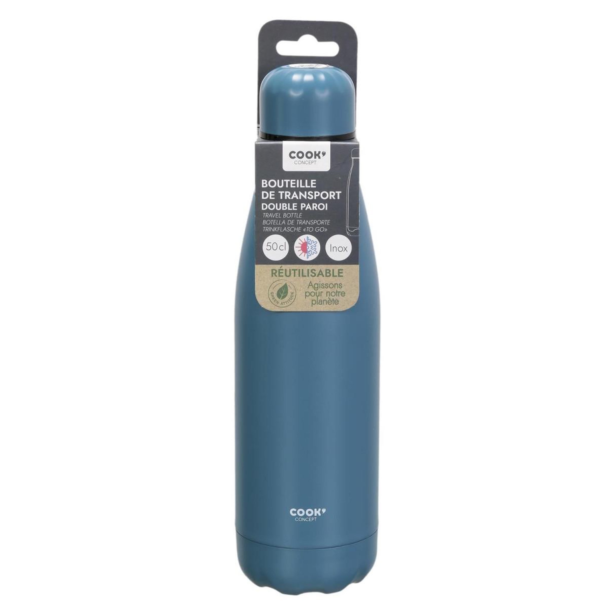 Voir la diapositive 4 : COOK CONCEPT Bouteille Isotherme  Transport  50cl Bleu