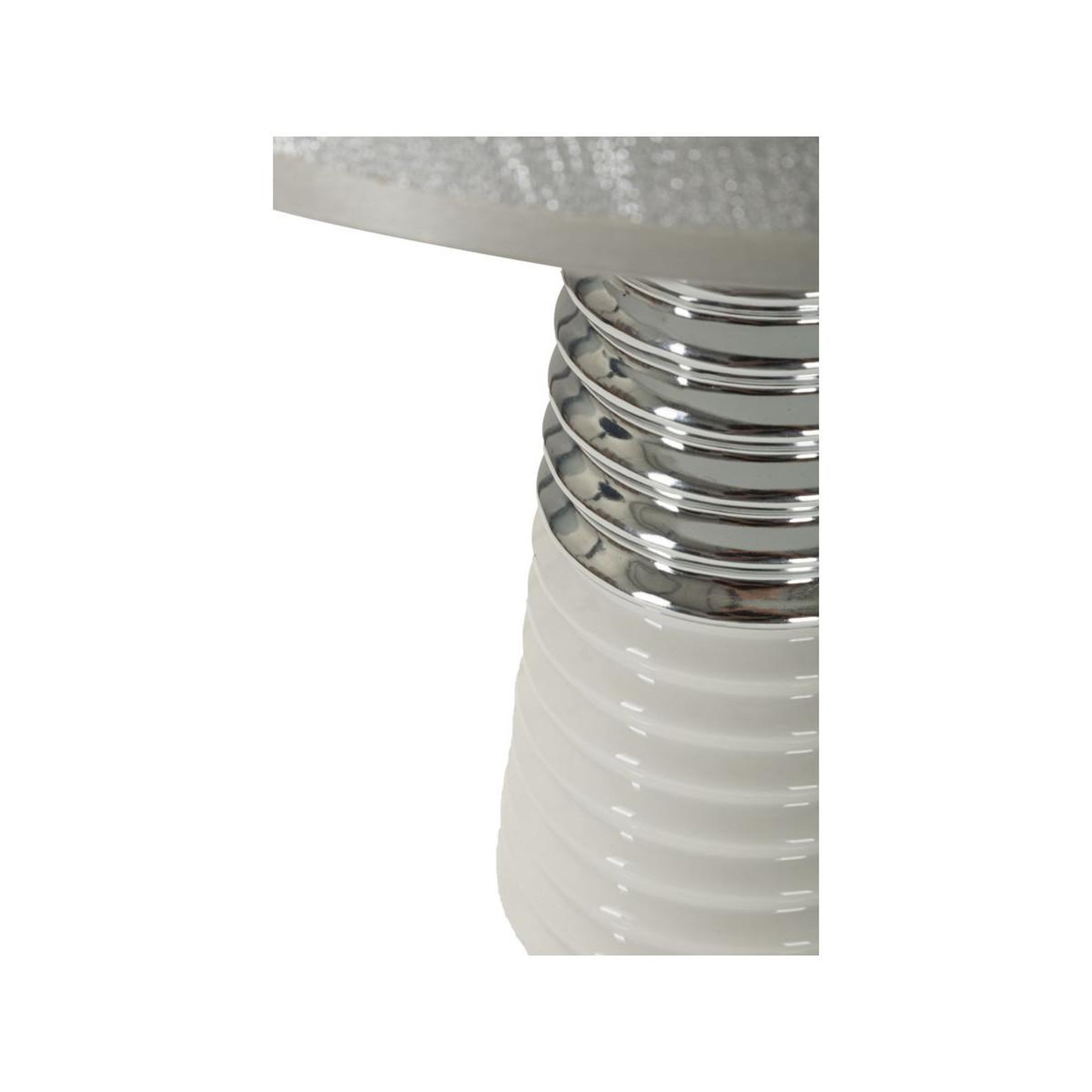 Voir la diapositive 4 : Paris Prix Lampe à poser en céramique  candela  41cm argent & blanc