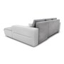 Canapé d'angle droit convertible CLELIA, 4 places, tissu microfibre gris PU blanc ou noir