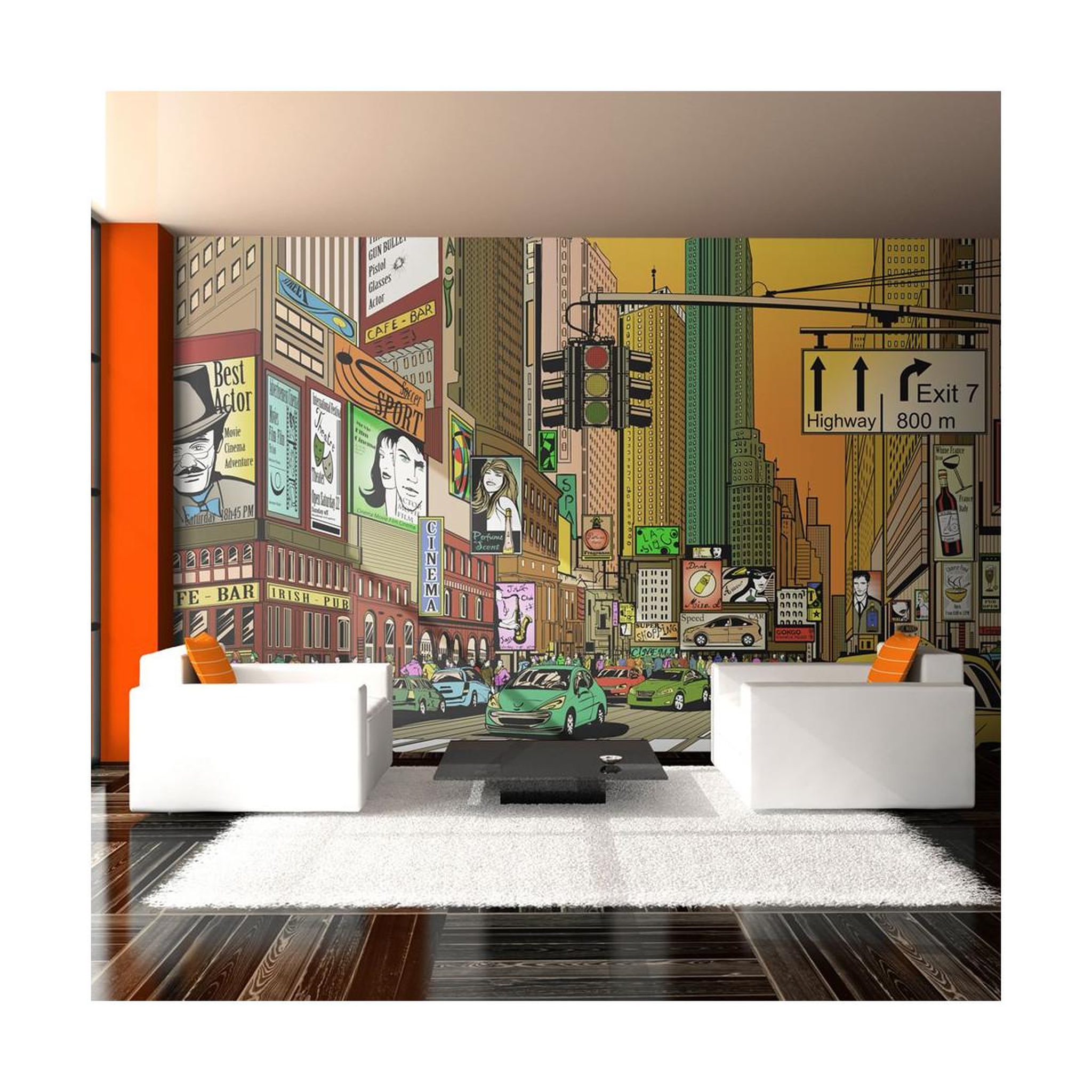 Paris Prix Papier peint xxl  ville animée ny  270x550cm