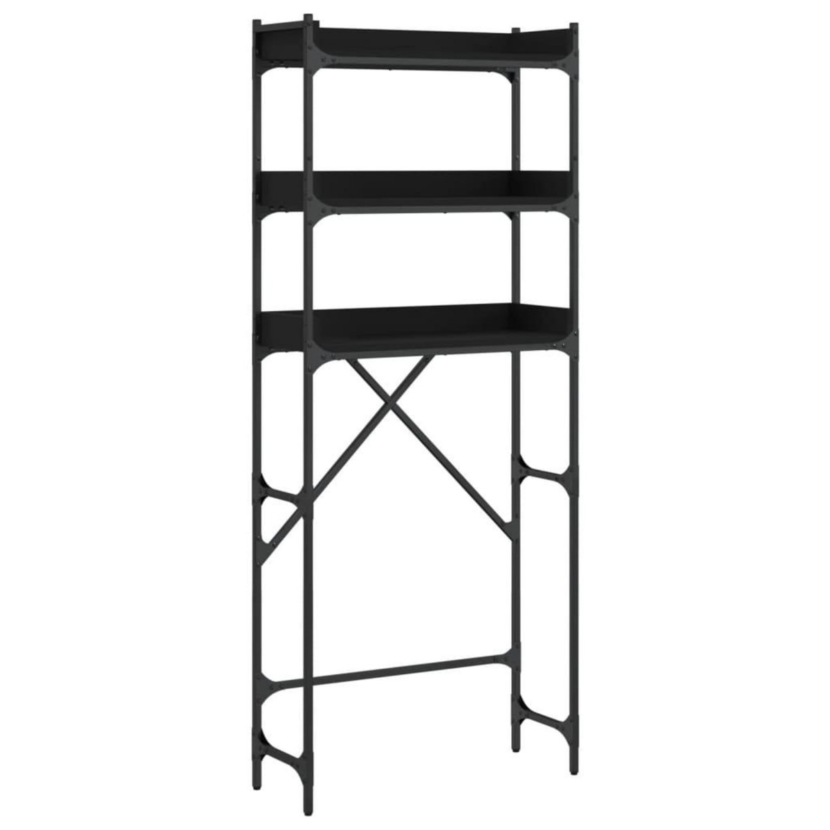 VIDAXL Etagere de lave-linge noir 67x25x163 cm bois d'ingenierie