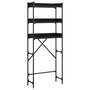 Voir la diapositive 2 : VIDAXL Etagere de lave-linge noir 67x25x163 cm bois d'ingenierie