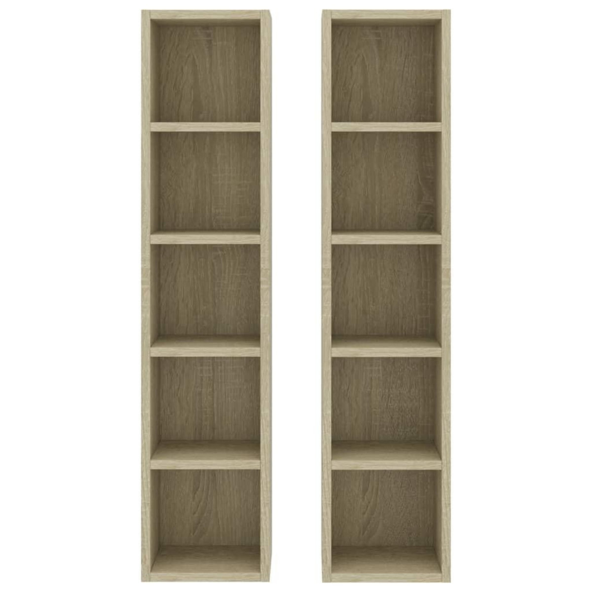 VIDAXL Armoires a CD 2 pcs Chene sonoma 21x16x93,5cm Bois d'ingenierie
