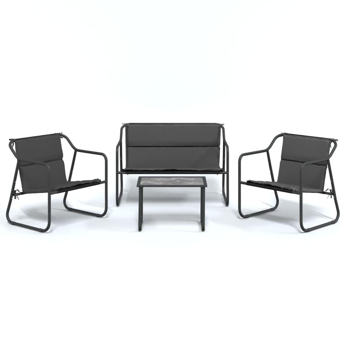 VIDAXL Salon de jardin avec coussins 4 pcs anthracite acier
