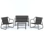Voir la diapositive 1 : VIDAXL Salon de jardin avec coussins 4 pcs anthracite acier