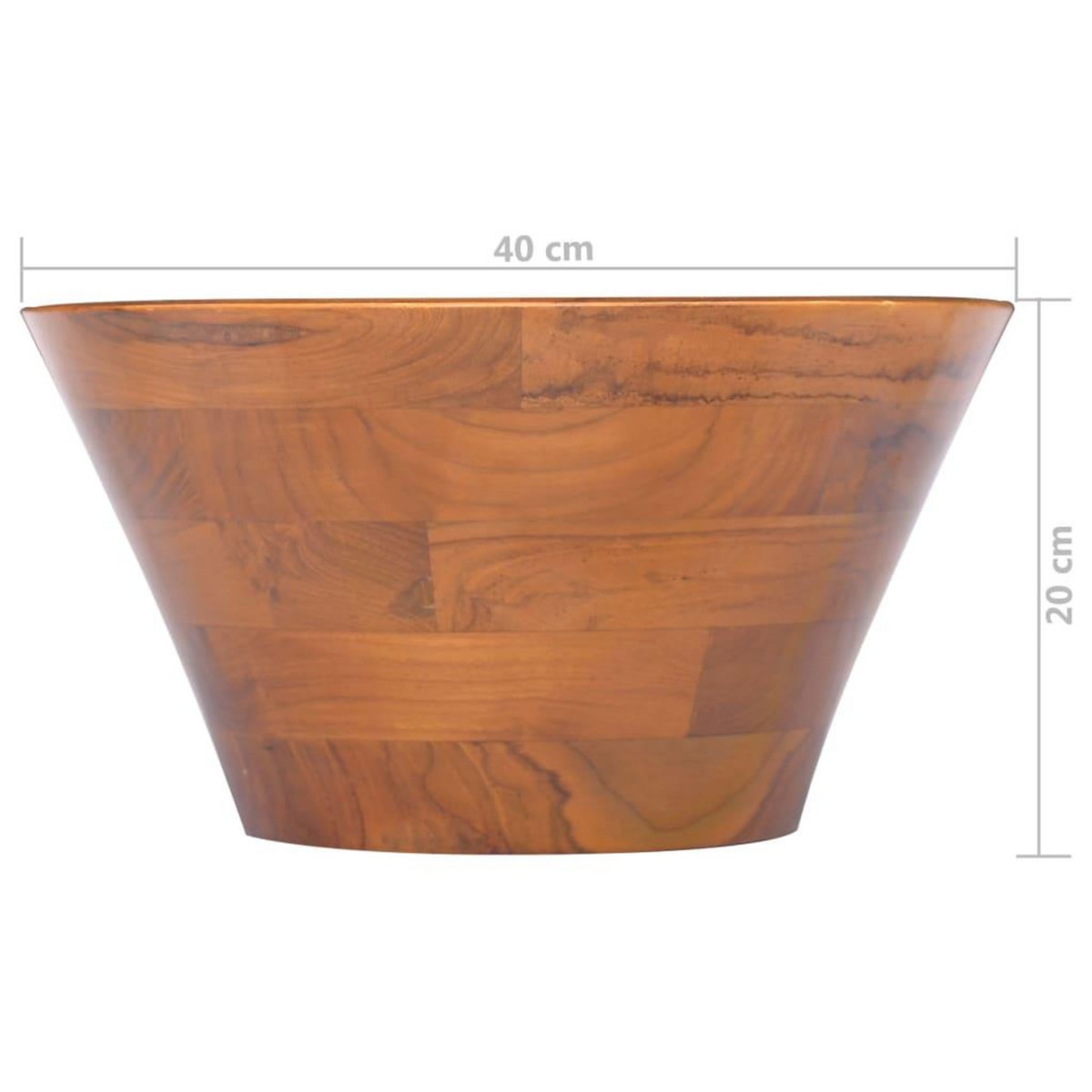 VIDAXL Lavabo Bois de teck massif Φ40x20 cm