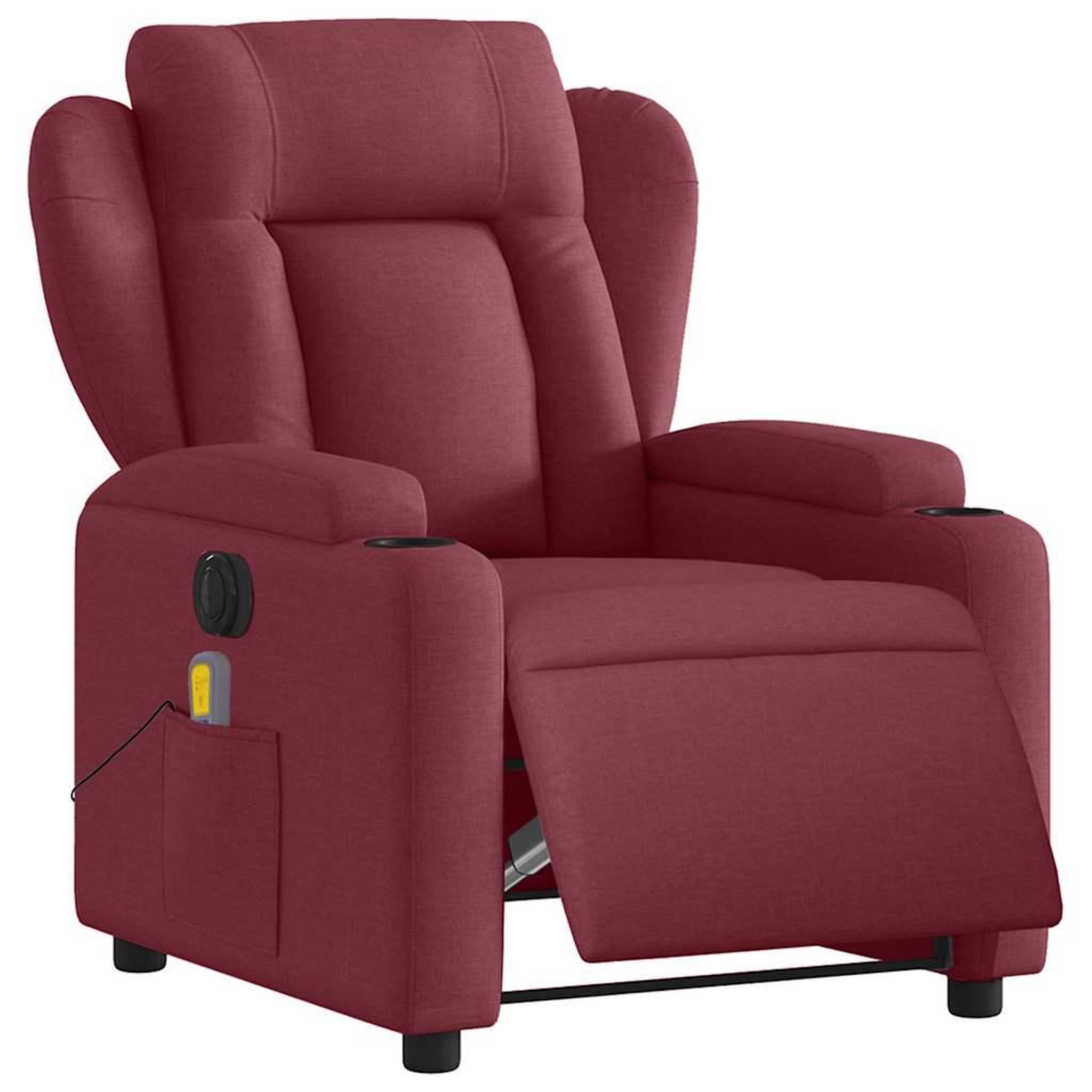 Voir la diapositive 3 : VIDAXL Fauteuil de massage inclinable electrique Rouge bordeaux Tissu