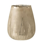 Paris Prix Photophore Design Rond  Feuilles  31cm Argent