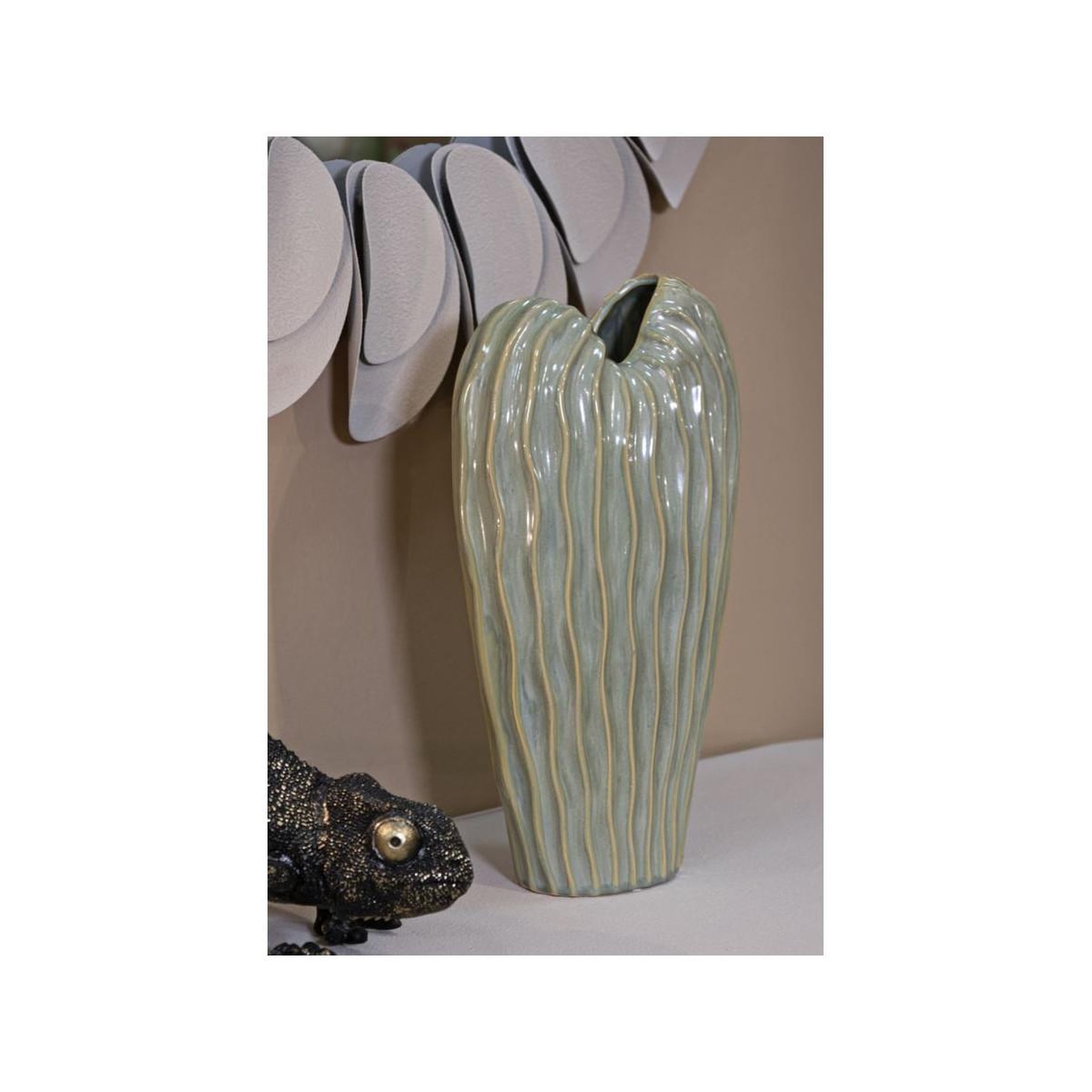 Voir la diapositive 6 : Paris Prix Vase en céramique  venice  39cm vert