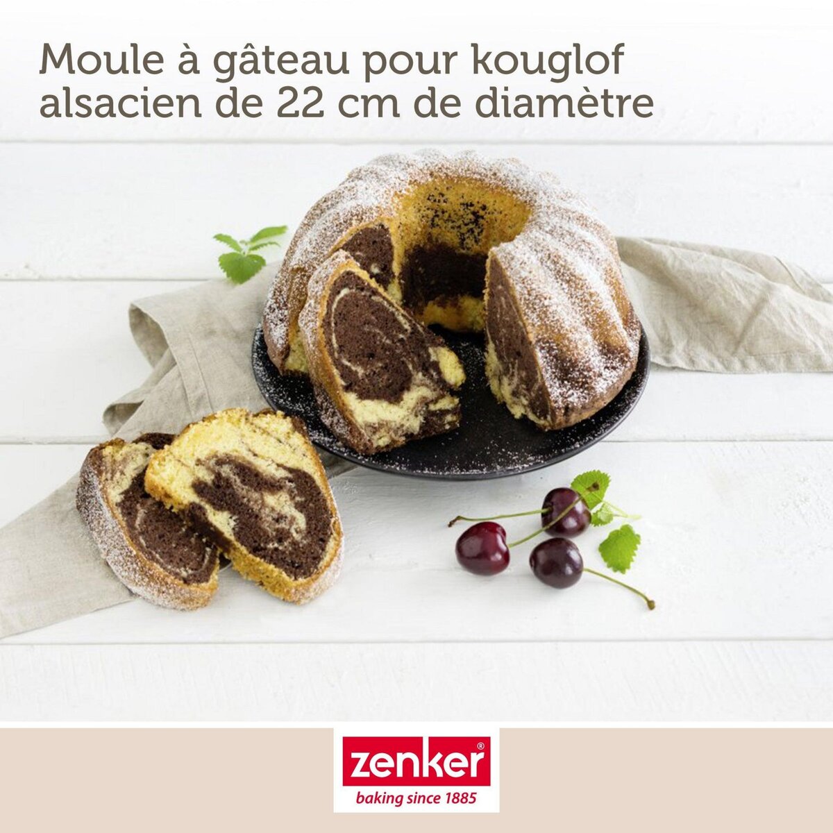 ZENKER Ensemble de 2 Moules à kouglof 22 cm Zenker Black Metallic