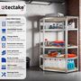 Voir la diapositive 2 : tectake Étagère pour charges lourdes structure en acier galvanisé argent 180 x 89,5 x 89,5 cm, 875 kg