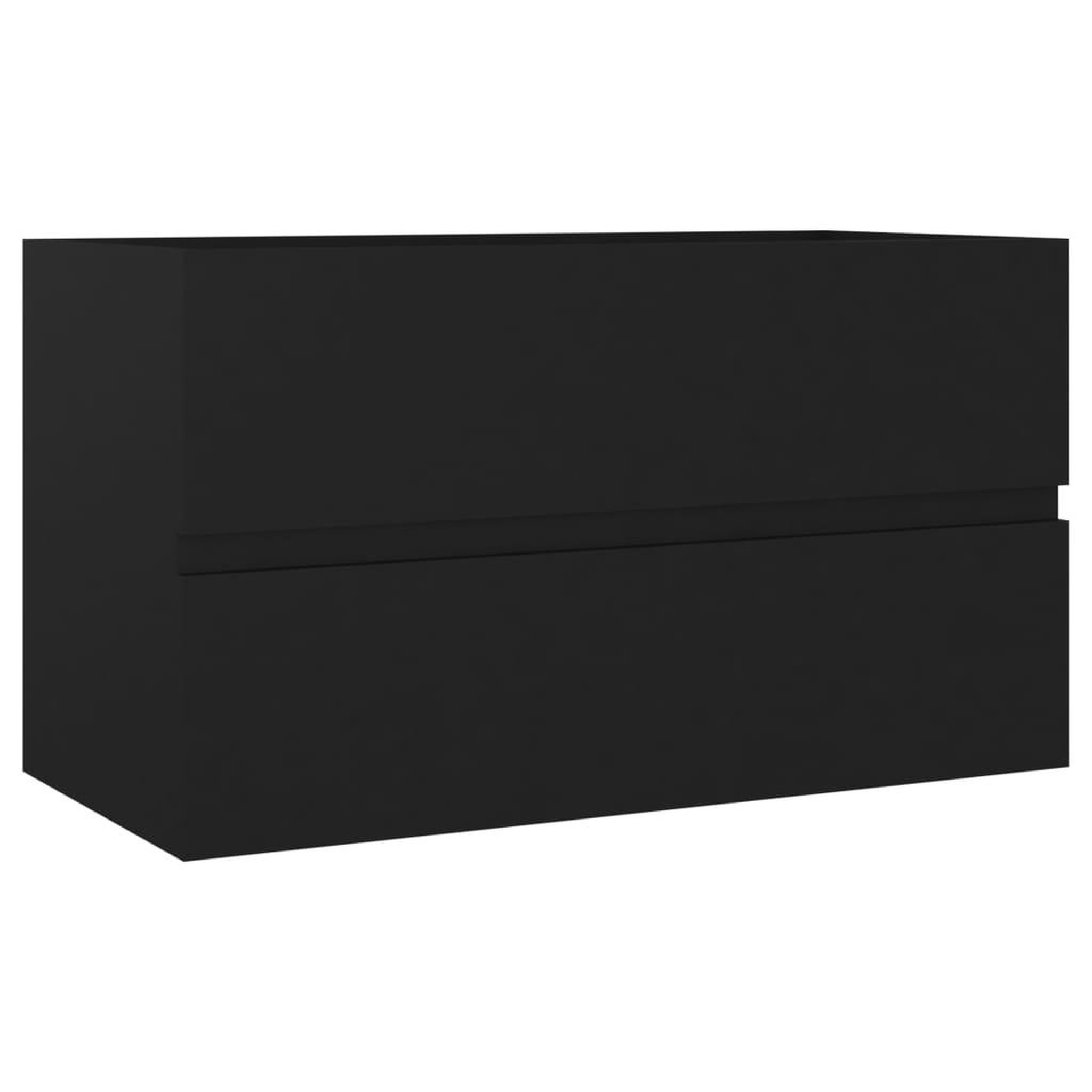 Voir la diapositive 3 : VIDAXL Armoire d'evier avec lavabo integre Noir Agglomere