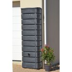 Belli Récupérateur d'eau mural aspect bois Anthracite - 300L - WOOD