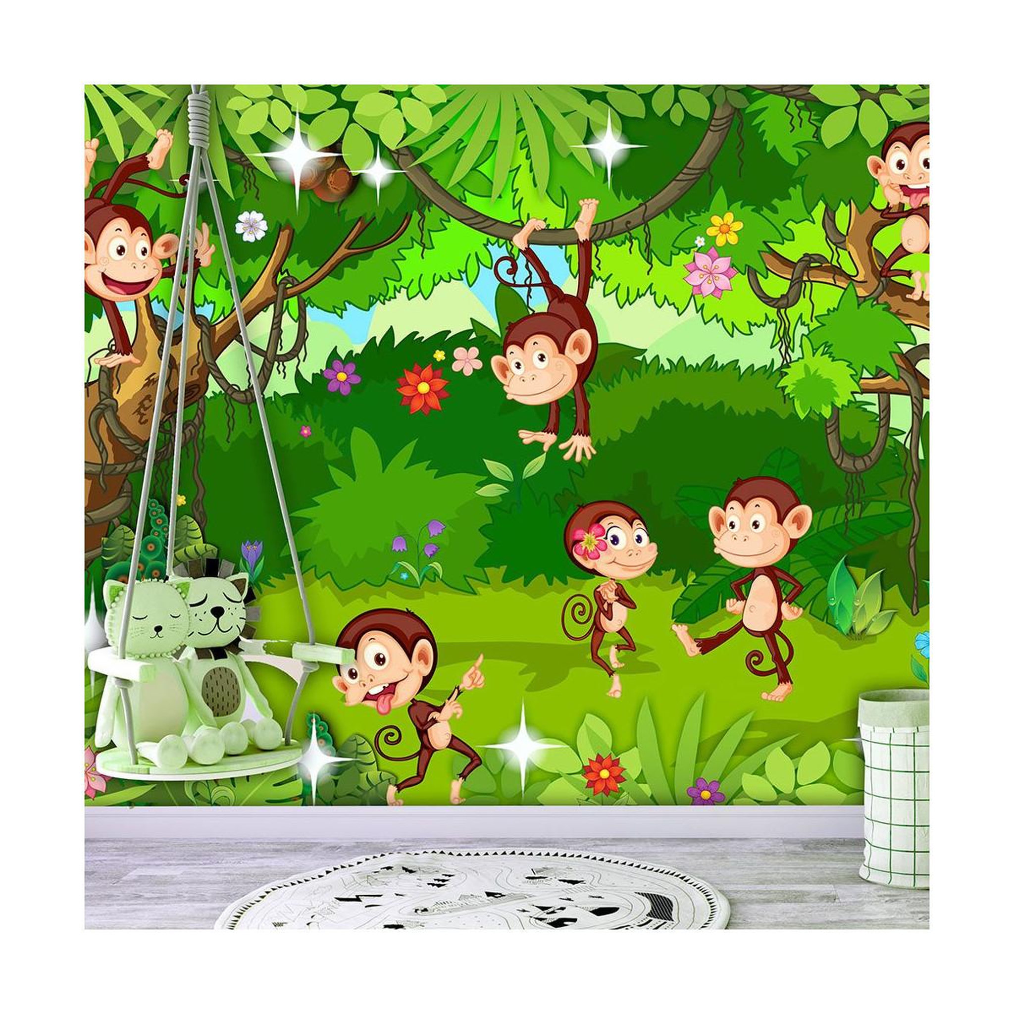 Paris Prix Papier peint  monkey tricks. Coloris disponibles : Multicolore