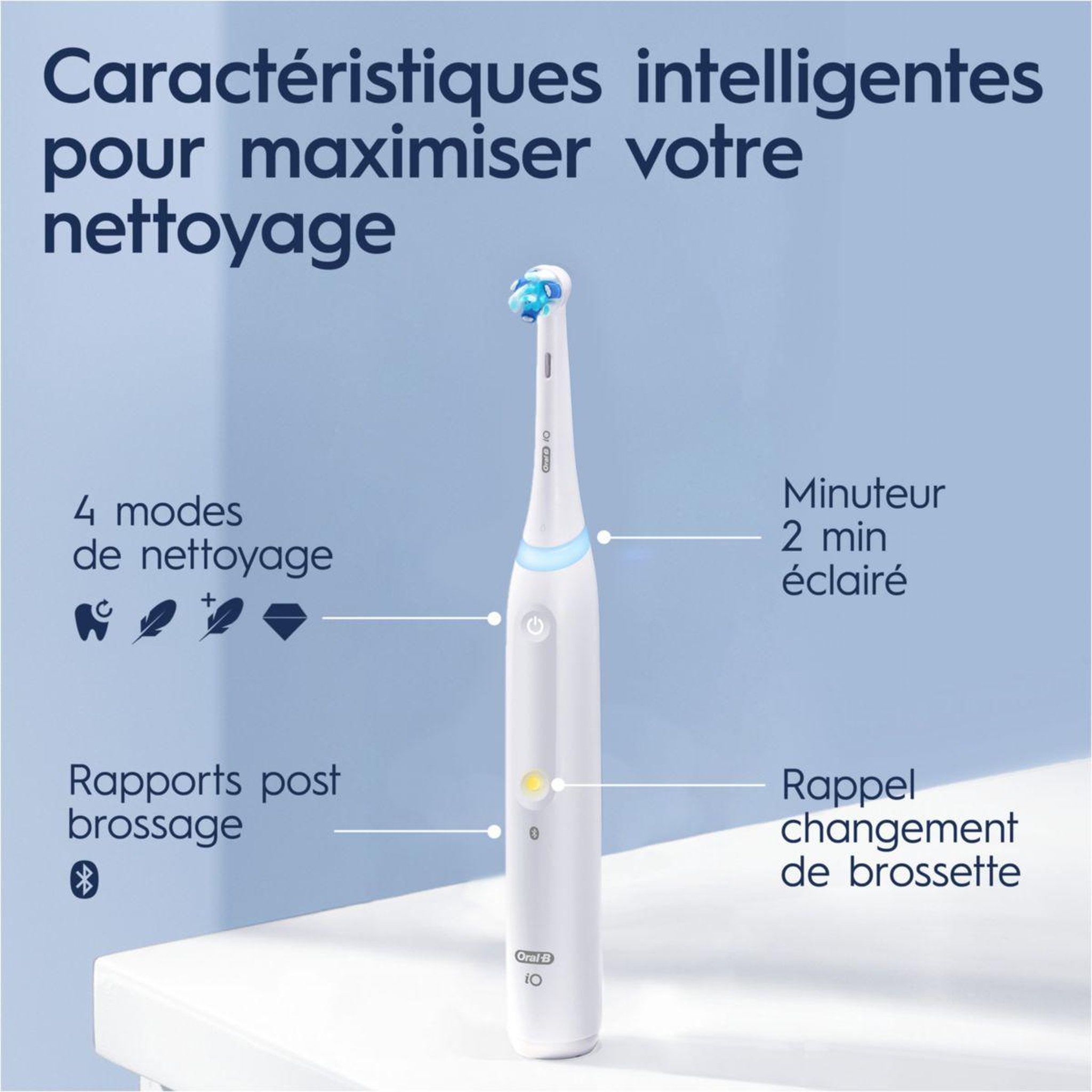 Voir la diapositive 4 : ORAL B Brosse à dents électrique IO 4 White edition cadeau