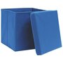 VIDAXL Boîtes de rangement avec couvercles 4 pcs 28x28x28 cm Bleu