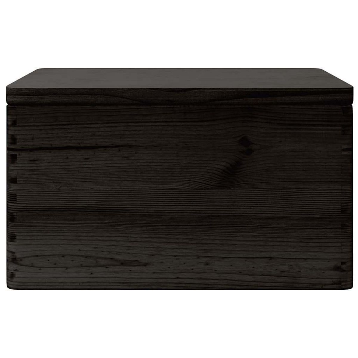 VIDAXL Boîte en bois avec couvercle noir 40x30x23cm bois de pin massif