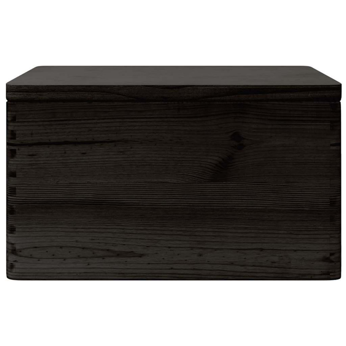 VIDAXL Boîte en bois avec couvercle noir 40x30x23cm bois de pin massif