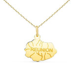 L'ATELIER D'AZUR Collier - Pendentif Ile de la Réunion Or 750/1000 - Chaine Dorée