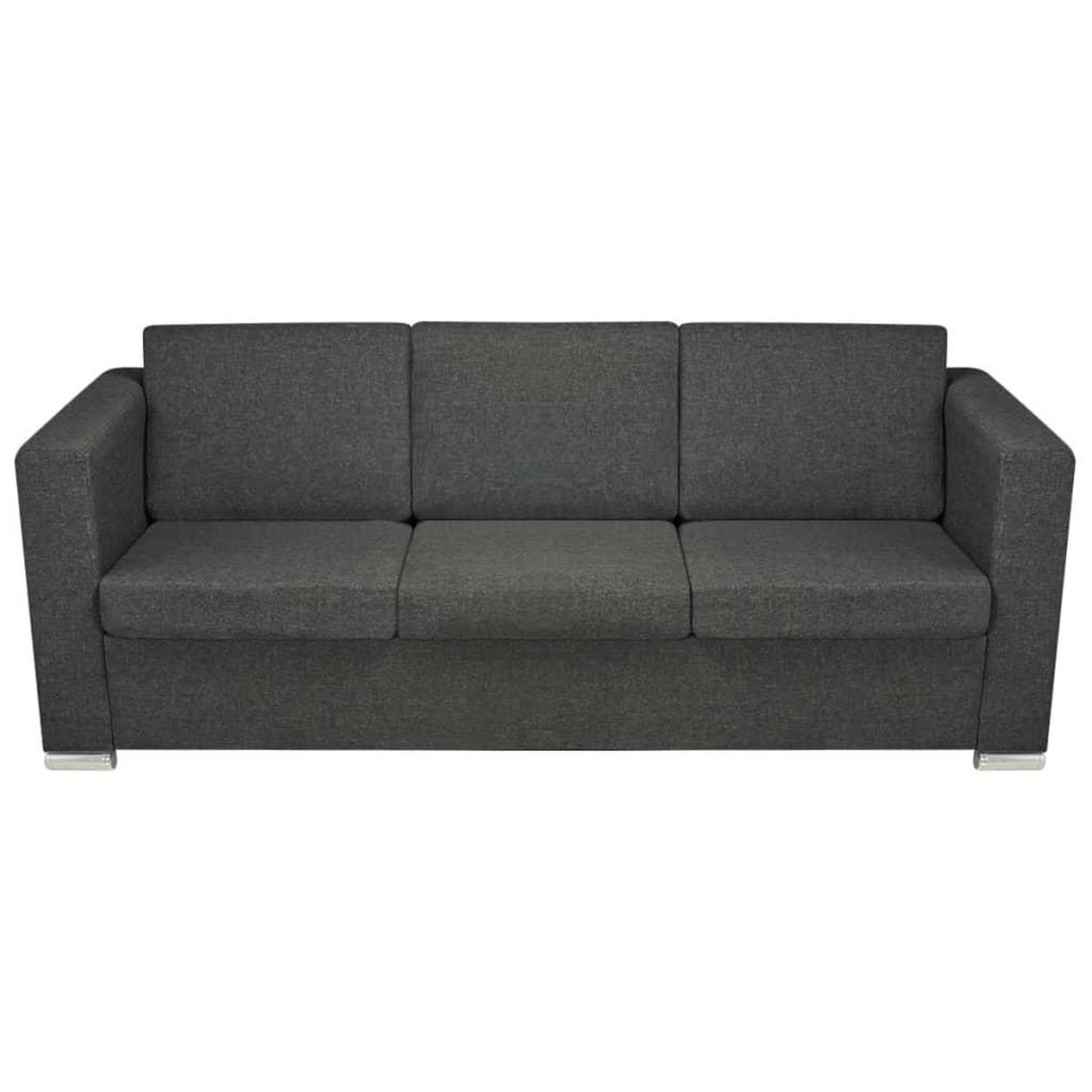 Voir la diapositive 4 : VIDAXL Canape a 3 places Tissu Gris fonce