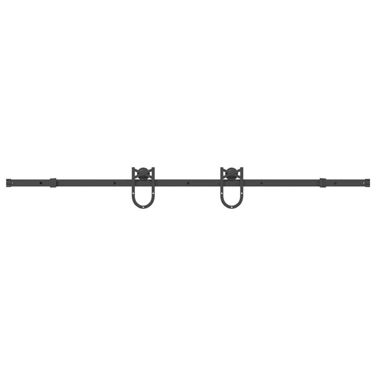 VIDAXL Kit de quincaillerie de porte coulissante 200 cm Acier Noir