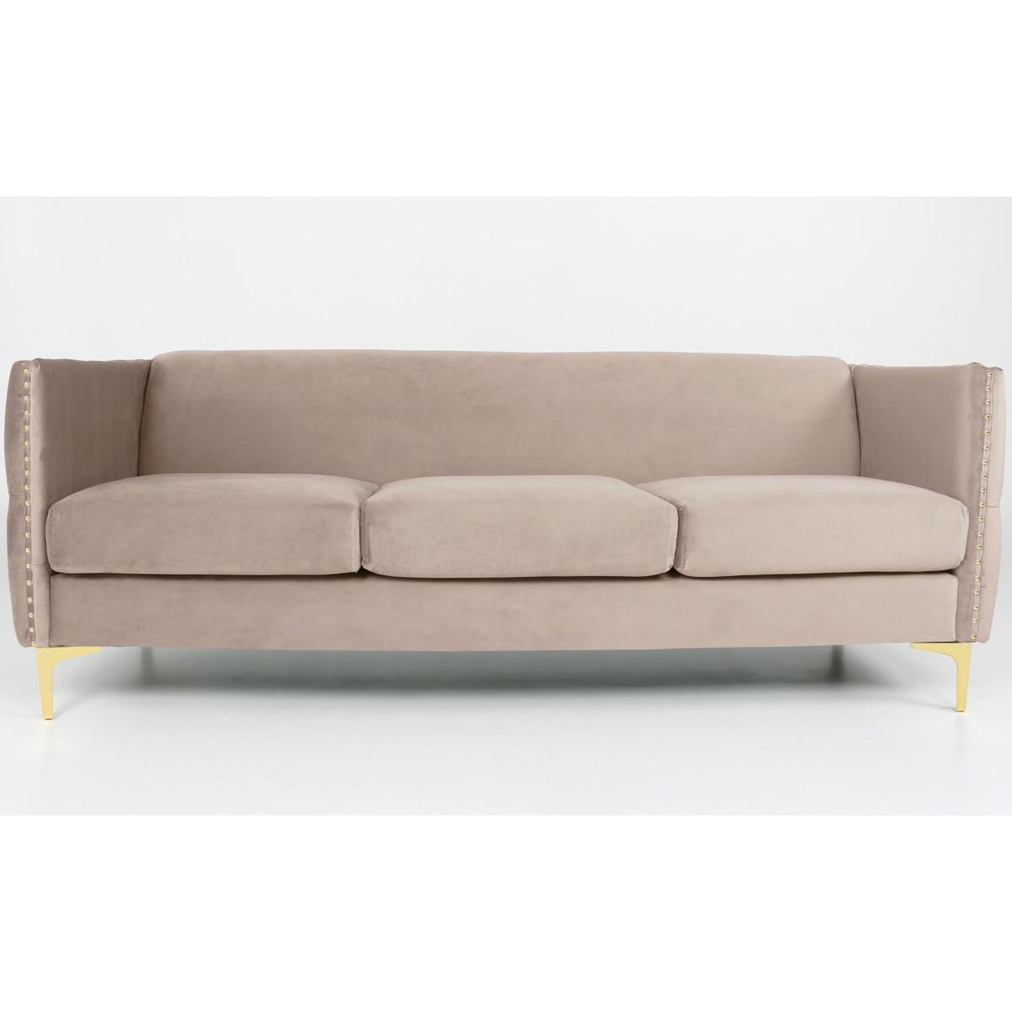 Voir la diapositive 2 : Paris Prix Canapé 3 places en velours  suez  204cm taupe