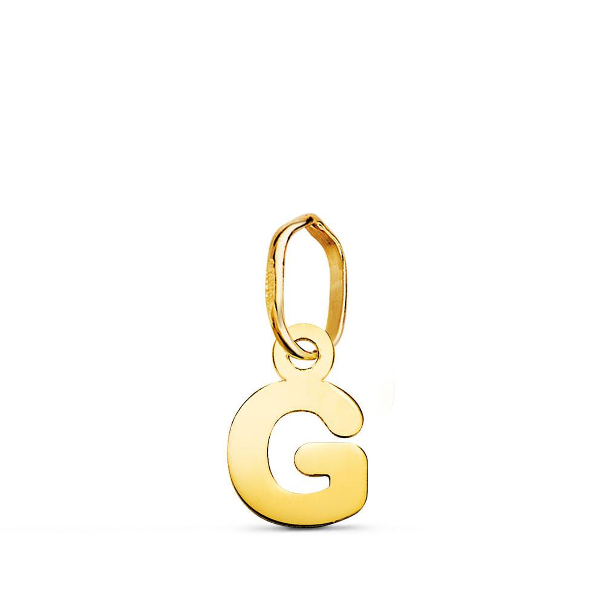 L'ATELIER D'AZUR Pendentif Or 18 Carats 750 Jaune - Initiale Lettre  G  - Chaine Offerte