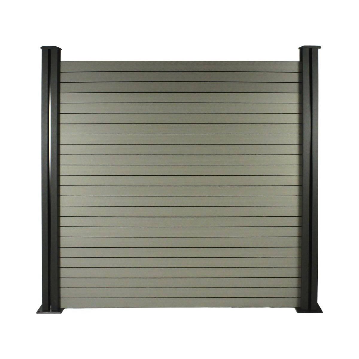 Habitat et Jardin Lot de 6 lames composite de clôture - L160 cm x l25.8cm x ép. 2cm - Gris