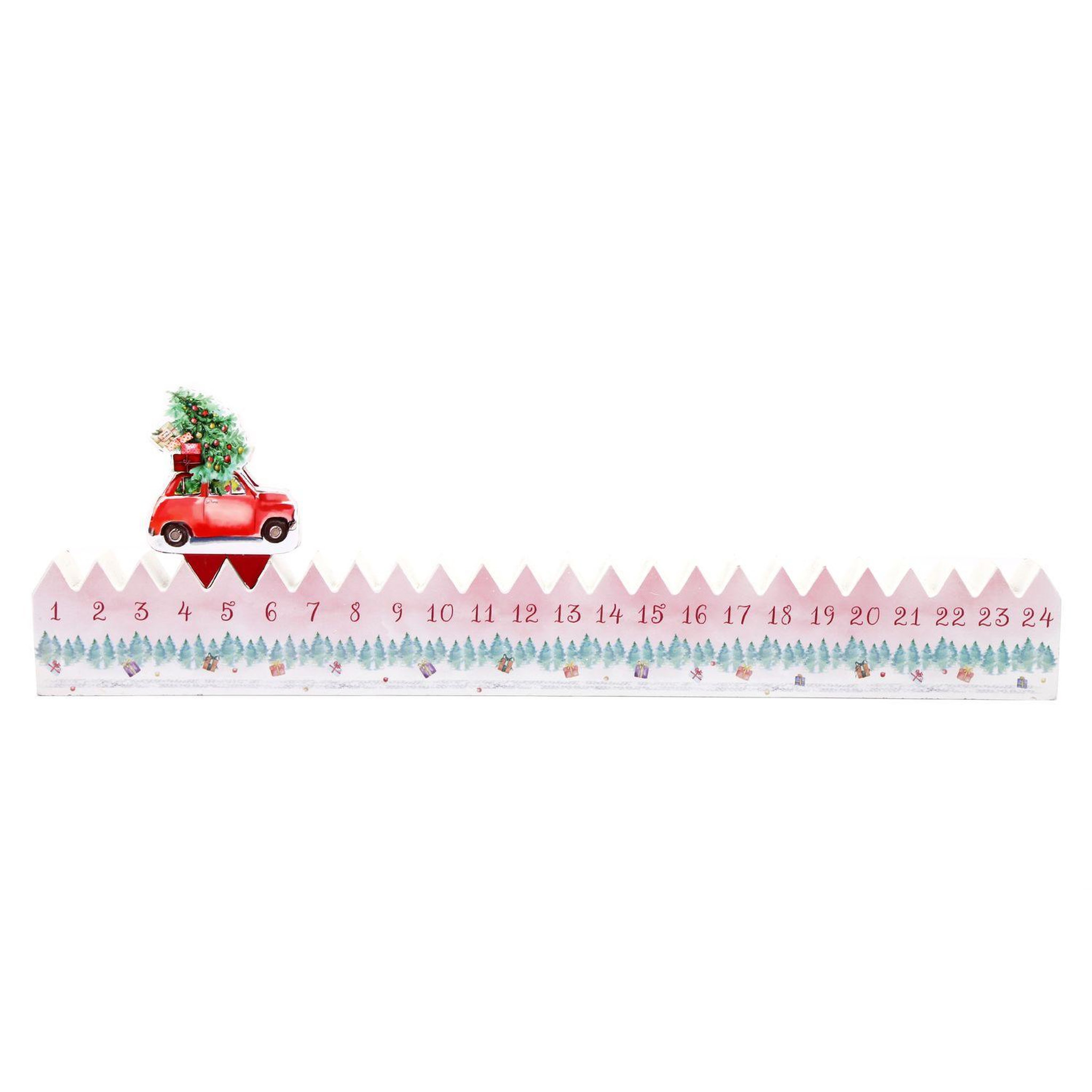 HEART OF THE HOME Calendrier de l'avent en bois xmas tradi - rouge