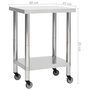 Voir la diapositive 6 : VIDAXL Table de travail de cuisine avec roues 80x45x85 cm Inox
