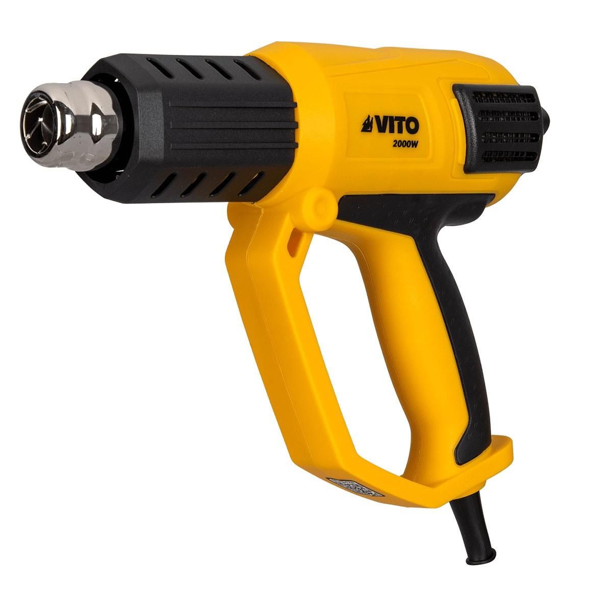 VITO Décapeur thermique 2000W 2 Vitesses Réglage digital de la Température 50-650°C 5 Accessoires Mallette VITO