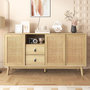 Voir la diapositive 2 : MERAX Buffet 3 porte(s) 2 tiroir(s) - 155 cm bois clair mdf