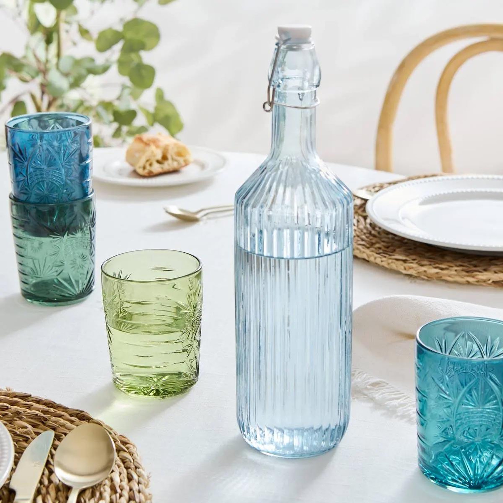 Voir la diapositive 2 : SECRET DE GOURMET Lot de 4 verres bas  ayla  35cl bleu