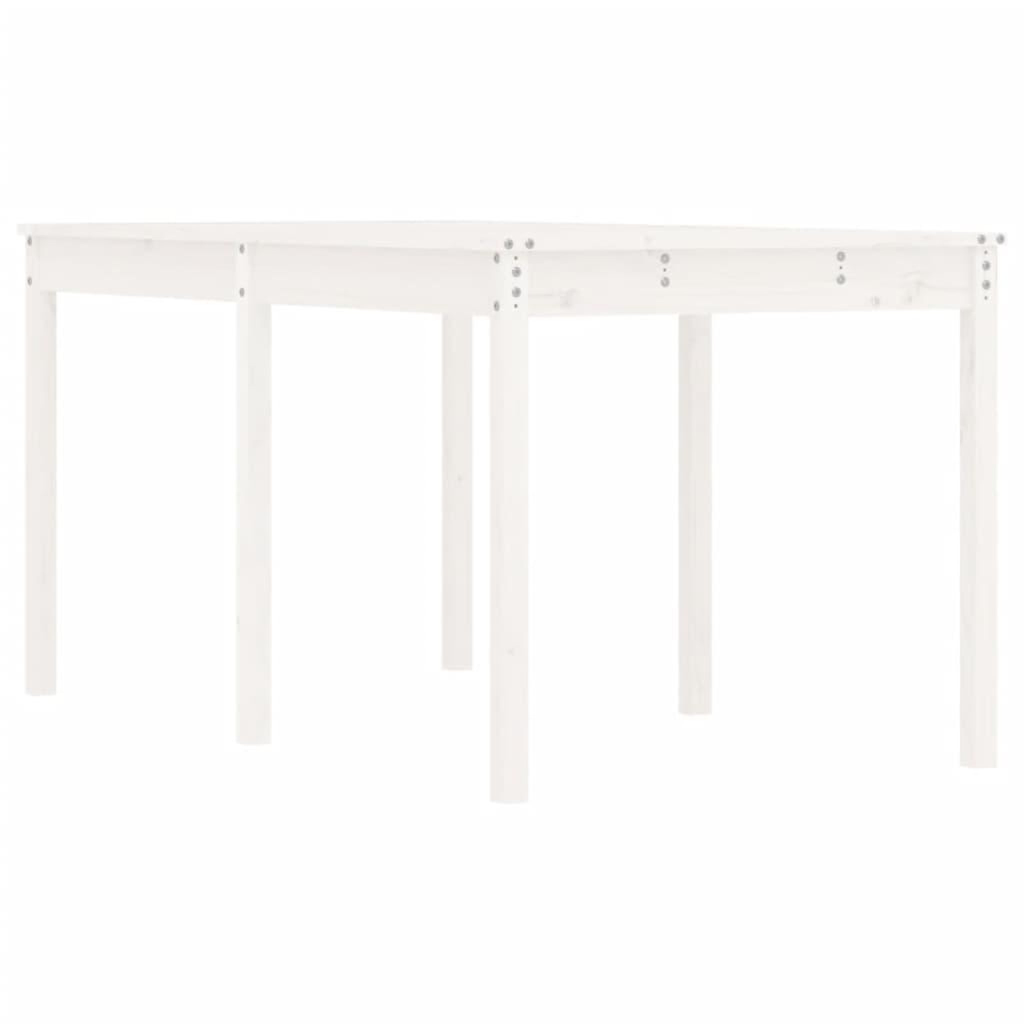 Voir la diapositive 2 : VIDAXL Table de jardin blanc 159,5x82,5x76 cm bois massif de pin