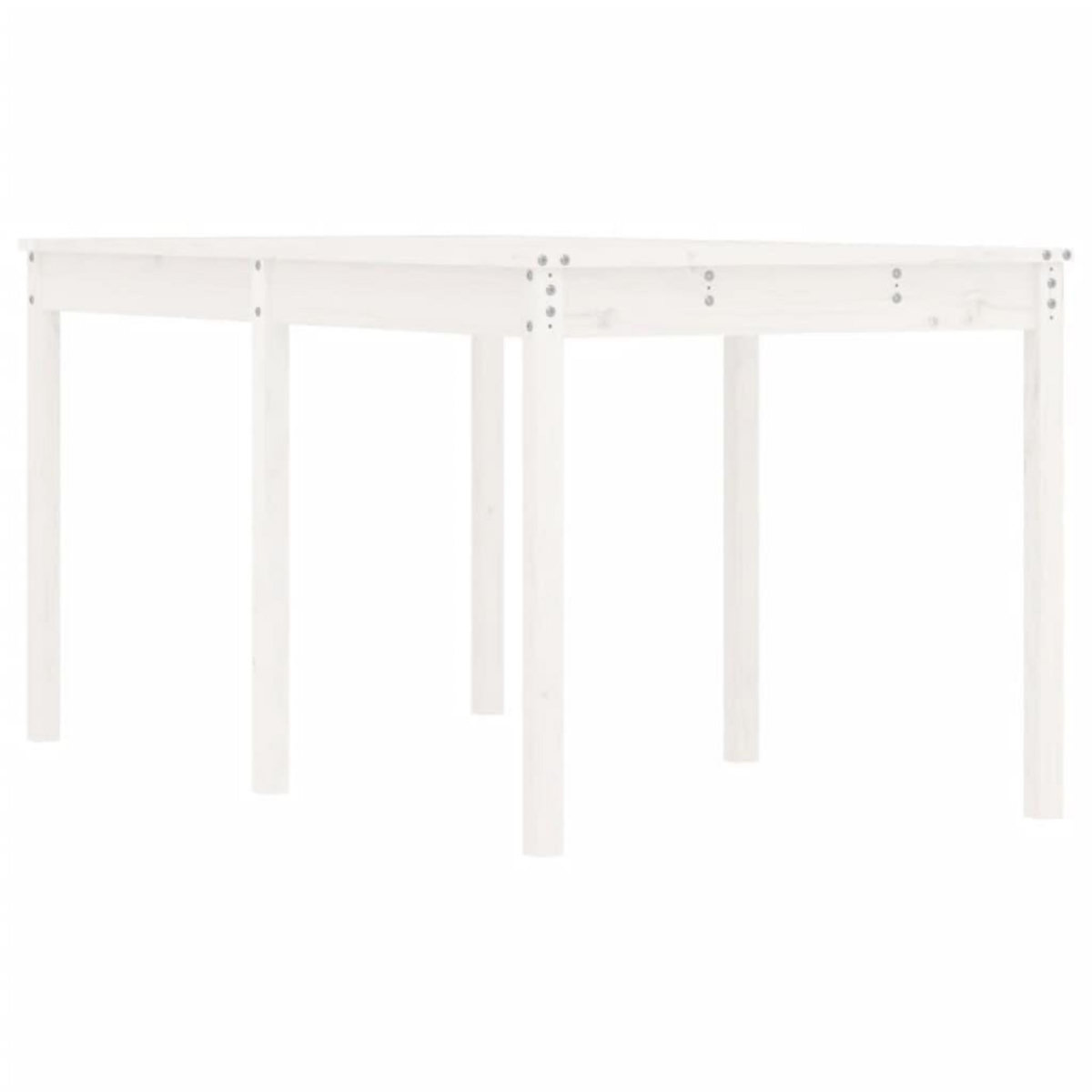 VIDAXL Table de jardin blanc 159,5x82,5x76 cm bois massif de pin