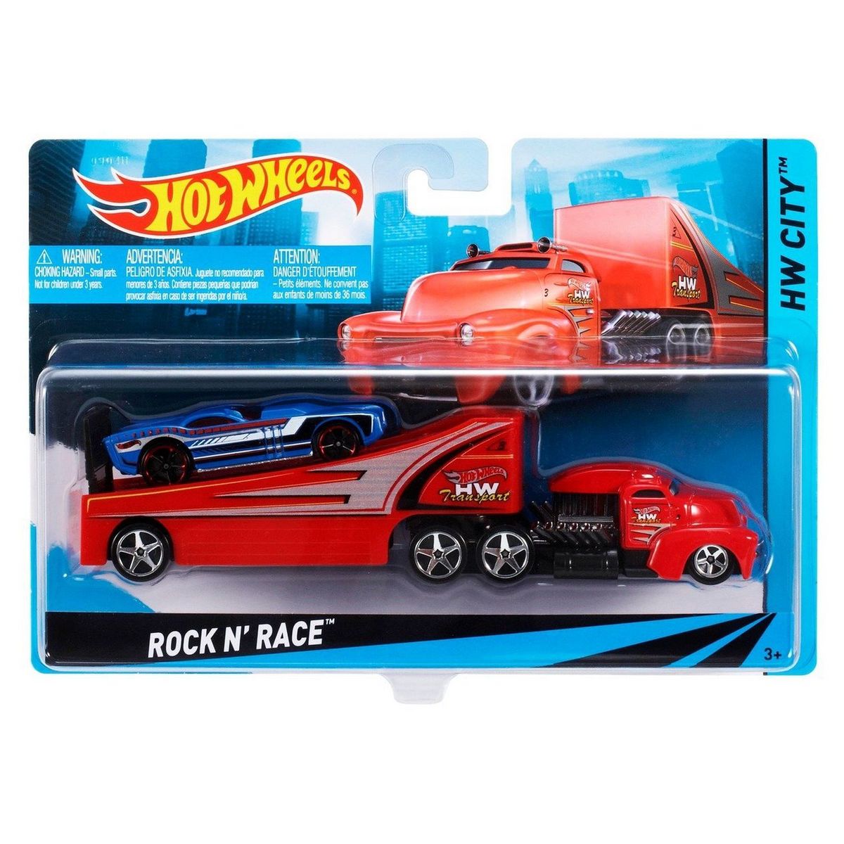 MATTEL Super transporteur et petite voiture Hot wheels
