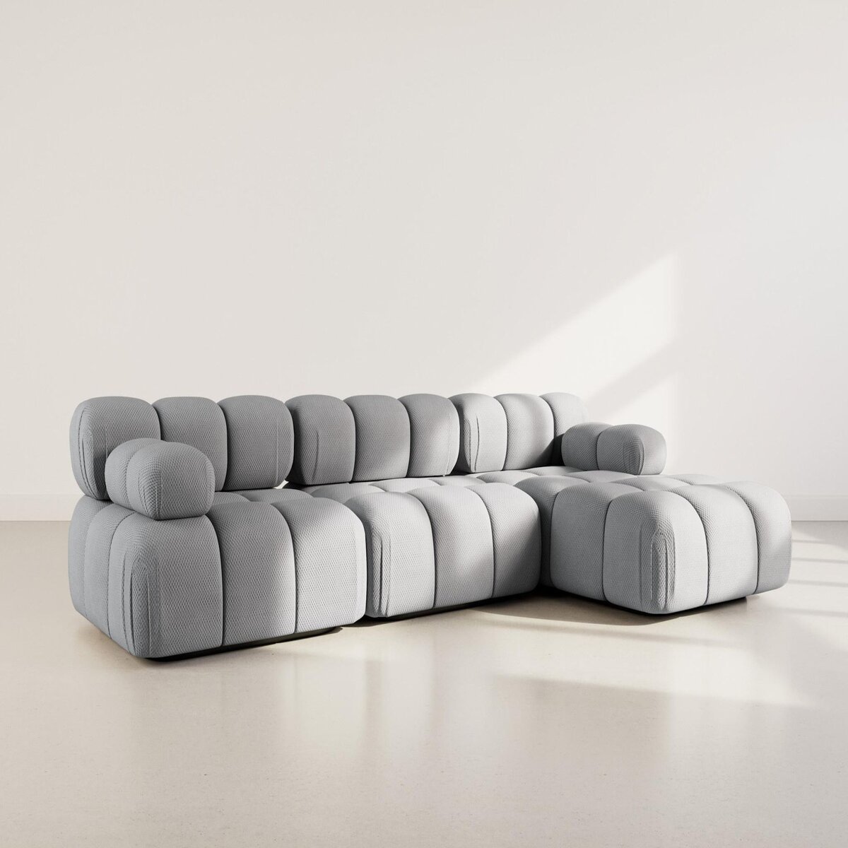 LISA DESIGN Ruby - canapé modulable d'angle droit 4 places en velours texturé