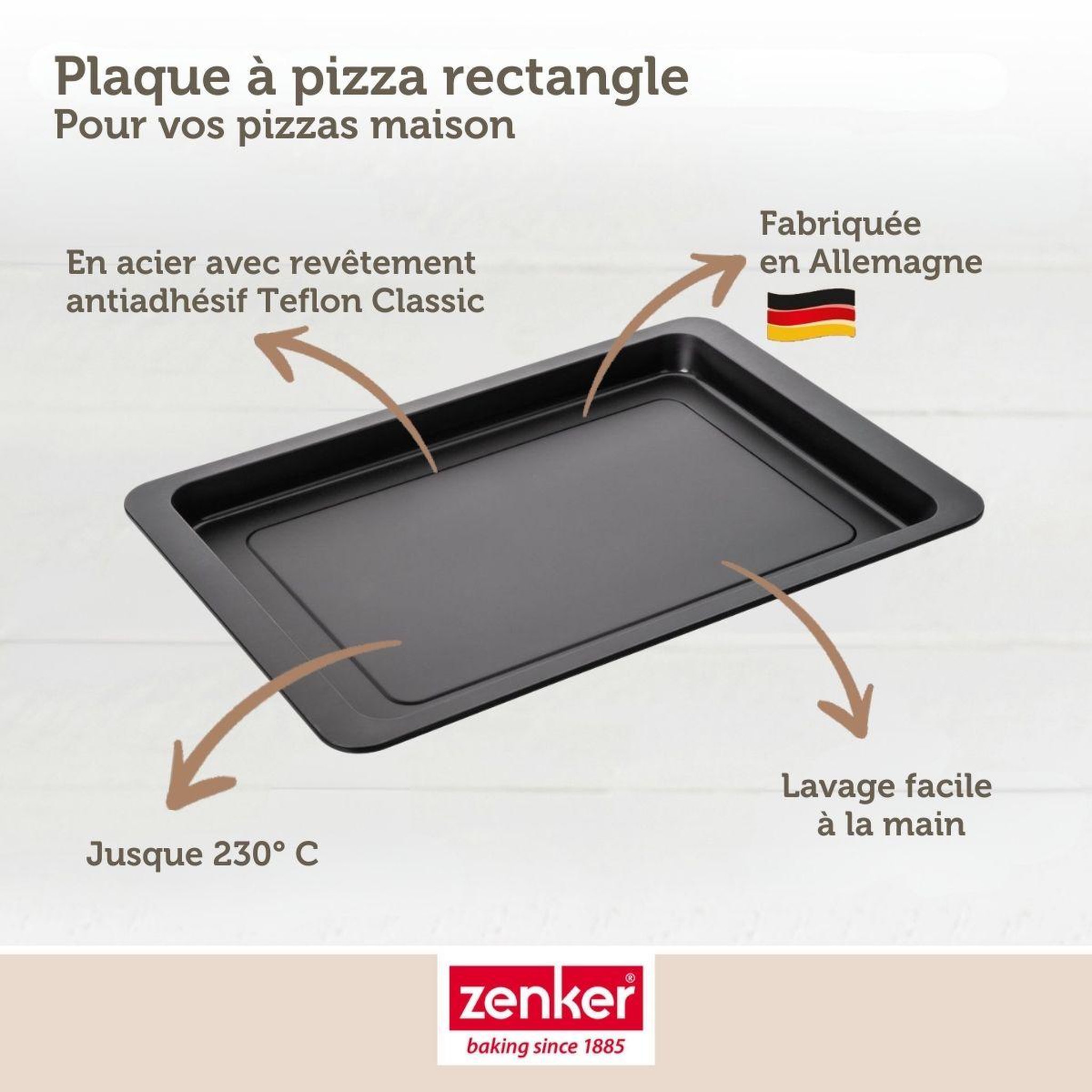 Voir la diapositive 3 : ZENKER Plaque à pizza rectangulaire 42 x 29 cm zenker spécial countries